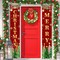 Christmas Door Banner Christmas Tree Door Banner Red and Green Xmas Door Decorations(Red)70.9"L x 11.8"W